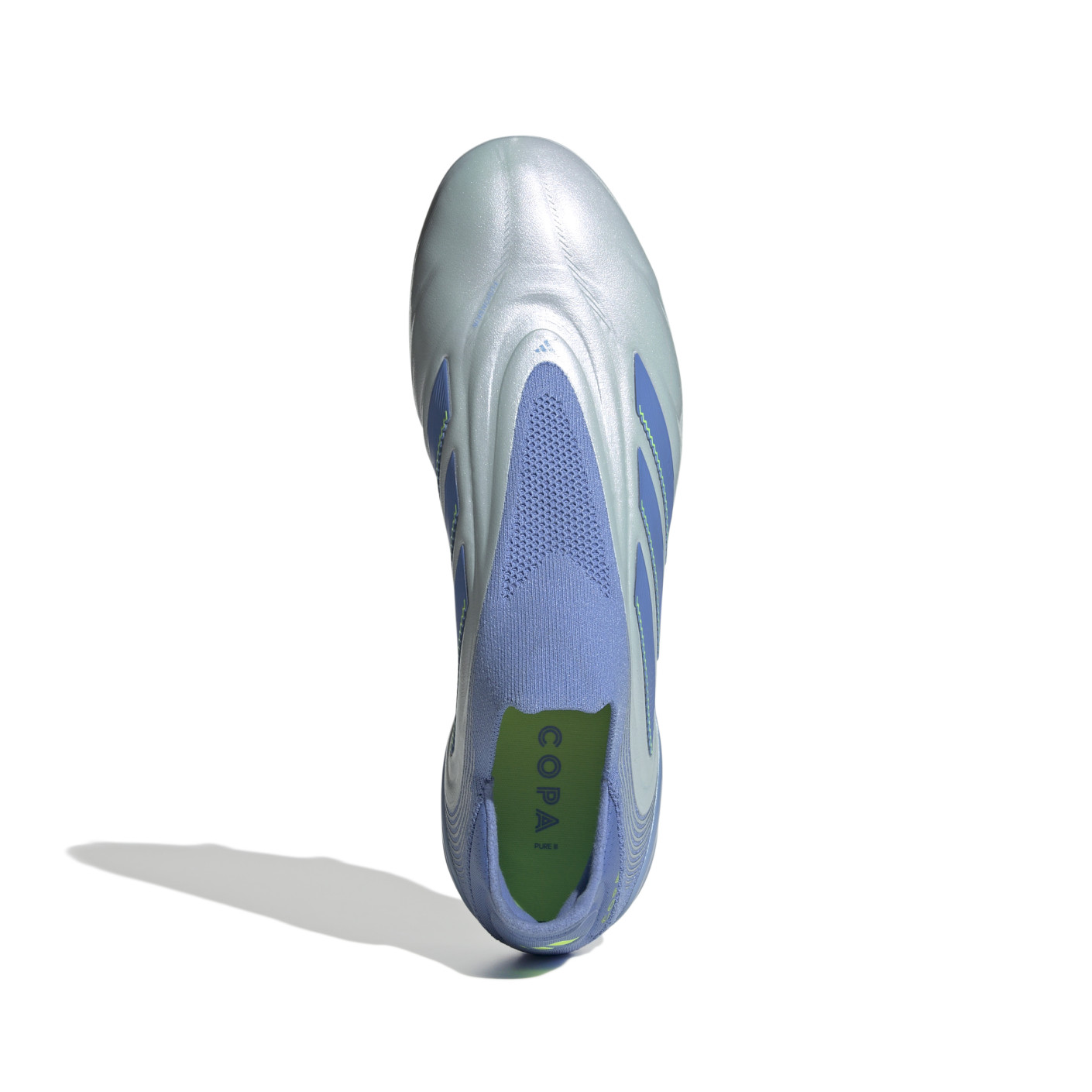 Adidas Copa Pure III Elite Veterloze IJzeren-Nop Voetbalschoenen (SG) Blauw Grijs Neongeel
