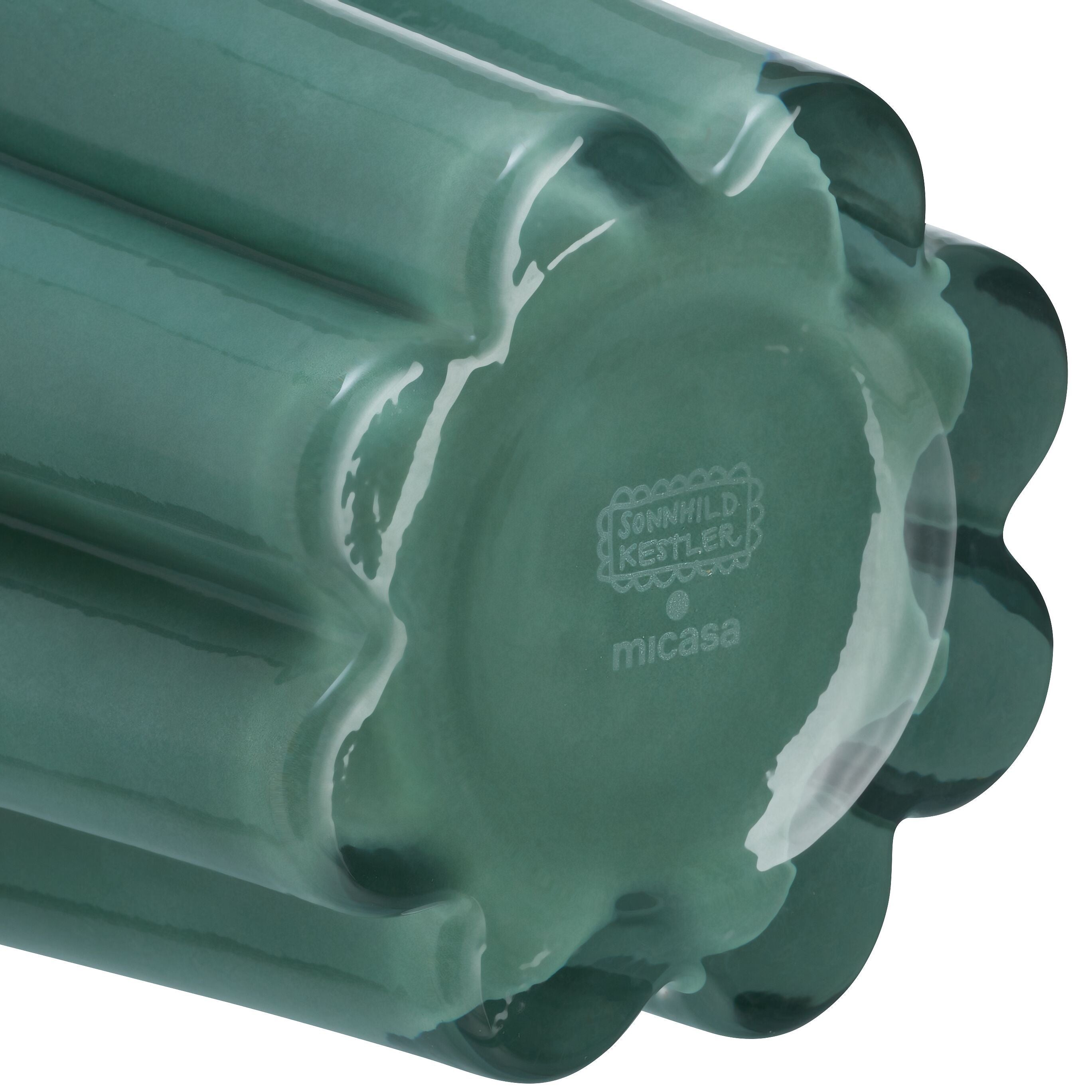 SE-CIAO Vase Glas grün - Braun / H: 20.0 cm