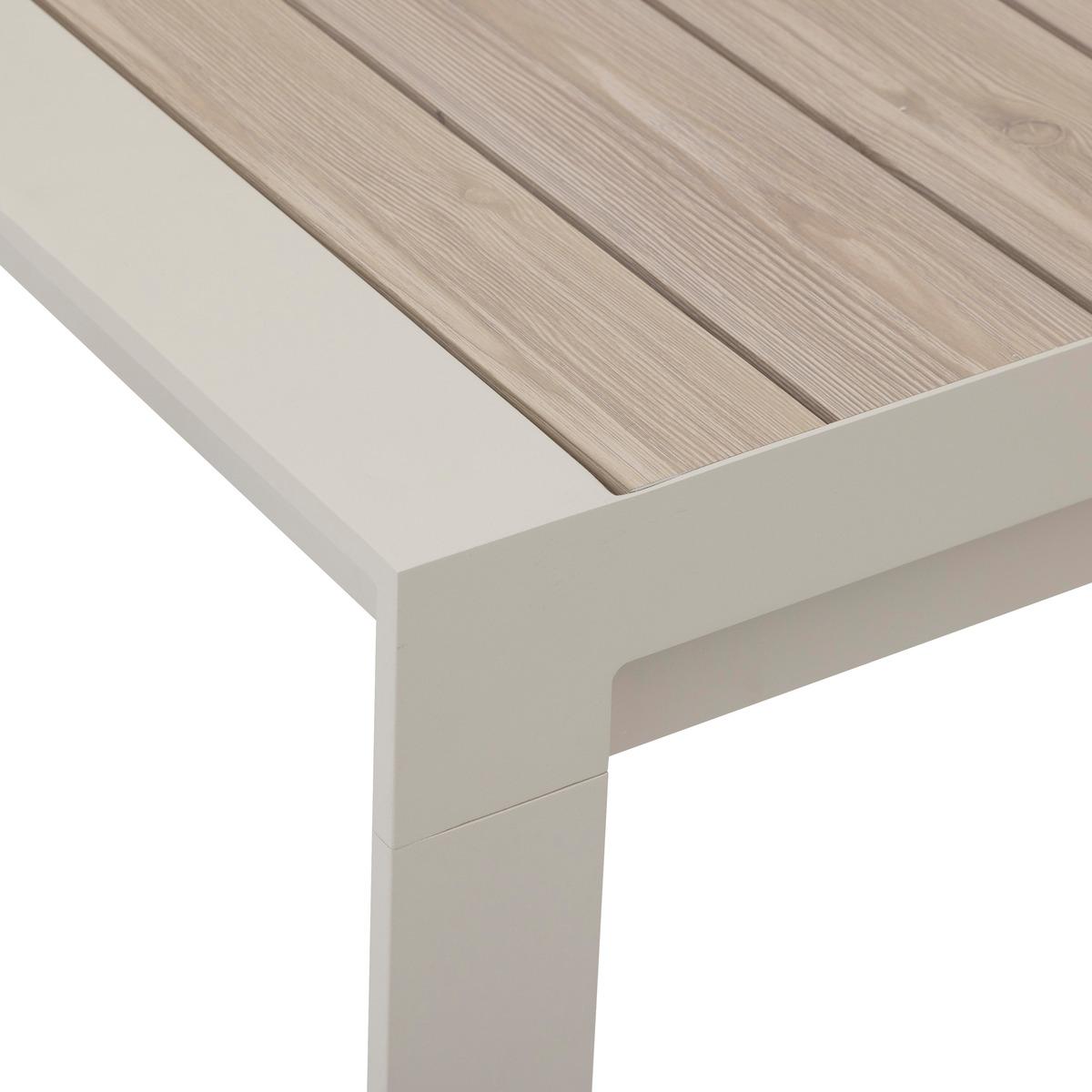 TABLE EVASION EXTENSIBLE ALUMINIUM LIN ARGILE 8 PLACES