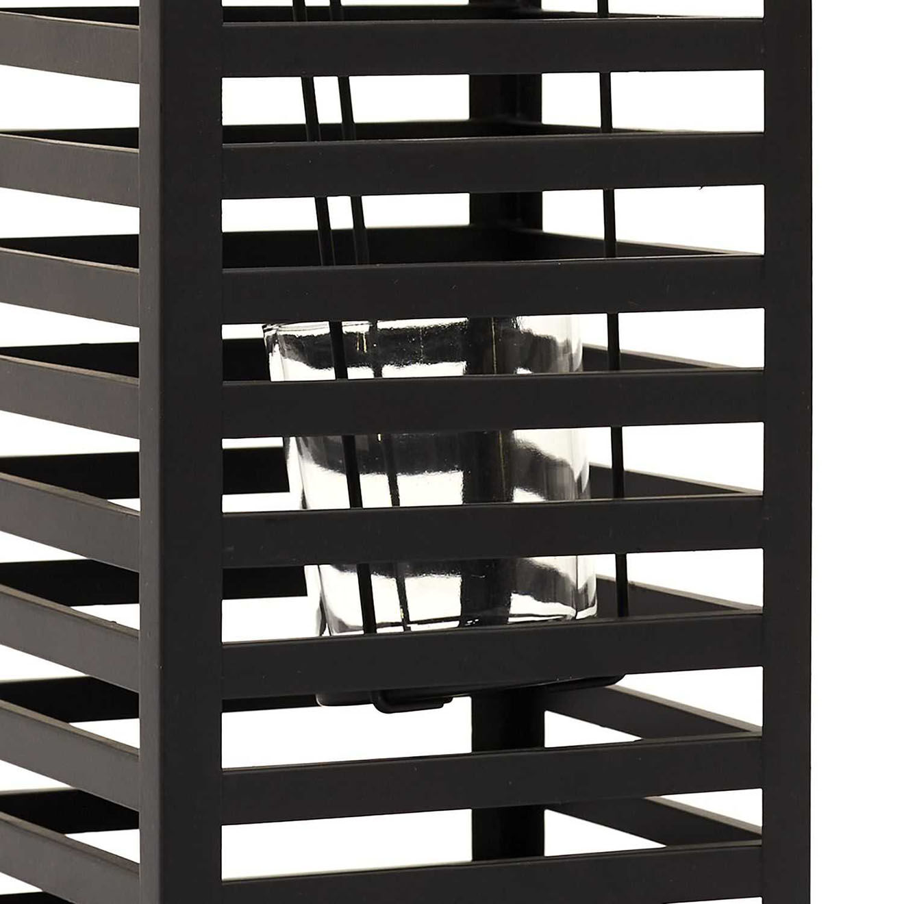 Home Deco Factory Lanterne en métal noire - 11x24.5x11 cm