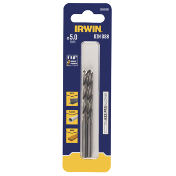 Irwin metaalboor HSS PRO 5 mm 2 stuks