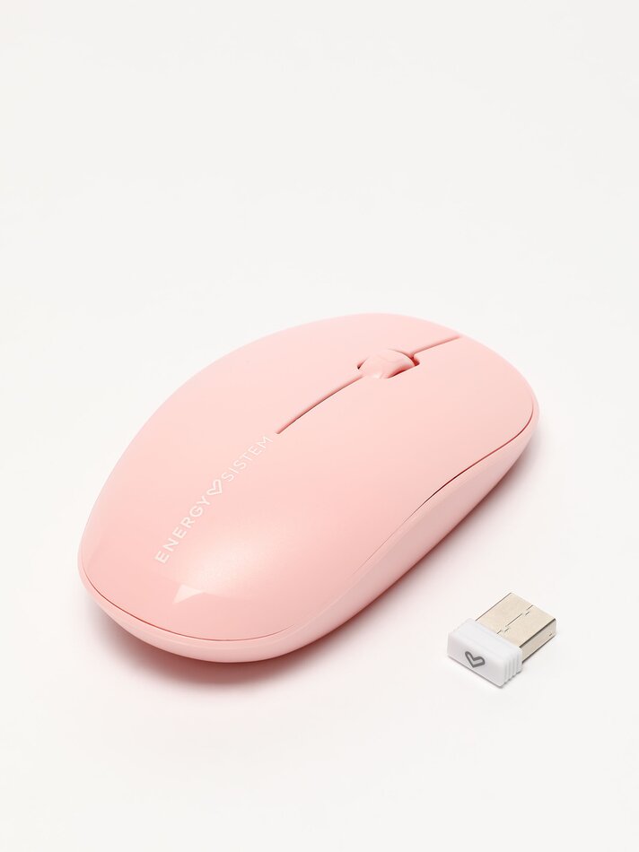 Conjunto de teclado e mouse sem fio - Rosa Claro