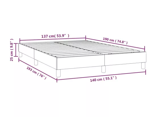 Sommier à lattes de lit Gris clair 140x190 cm Tissu