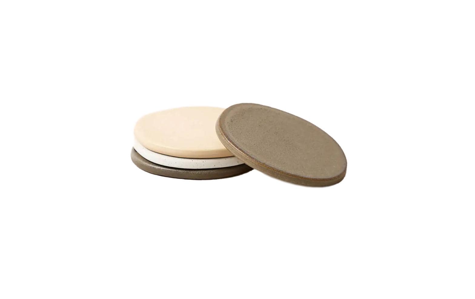 Keramikuntersetzer Earth 4 Stück Beige/Braun/Weiss, Ø 9.5 cmKeramikuntersetzer