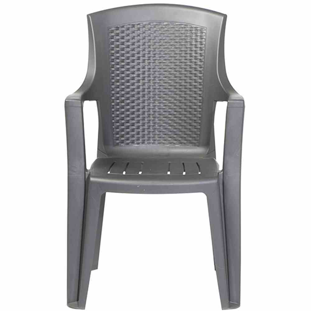 3-teiliges Gartenmöbel-Set - anthrazit - Kunststoff
