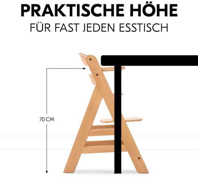 Hauck Hochstuhl »Alpha Newborn Pre, Nature Grey« () mit Newborn Aufsatz