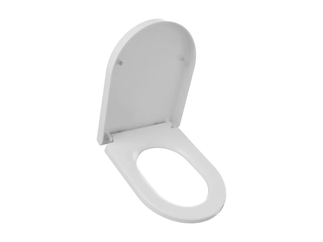 Cecipa max Abattant WC Frein de Chute, Siège de Toilettes en Forme de D, Blanc Couvercle de Toilette pour Salle de Bain