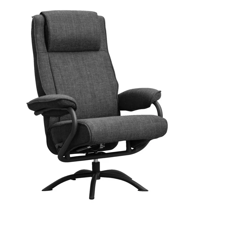Relaxfauteuil Vincent incl. hocker - Stof Bjorn - antraciet