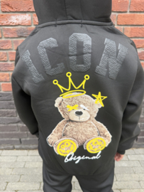 Icon bear crown set - zwart