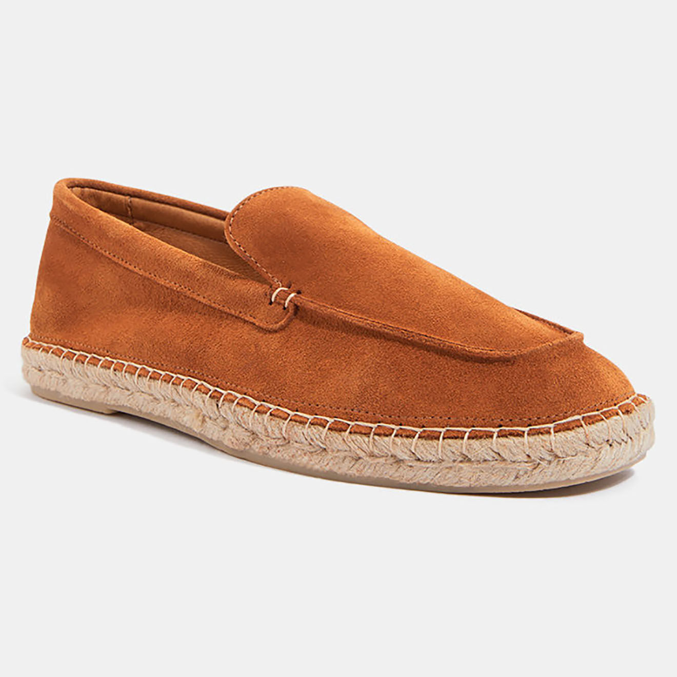 Comptoir GL Mocassins espadrilles en Velours de Cuir camel