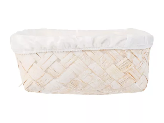Plateau en bambou doublé blanc 36x24x8h