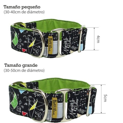 Coleira Martingale Matemática para Cães, Preta
