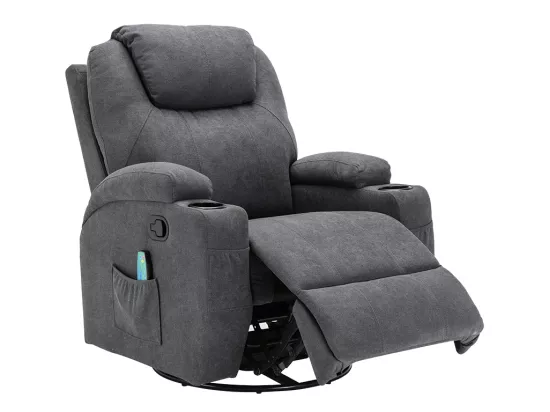 Fauteuil massant SILVANO en tissu - Gris