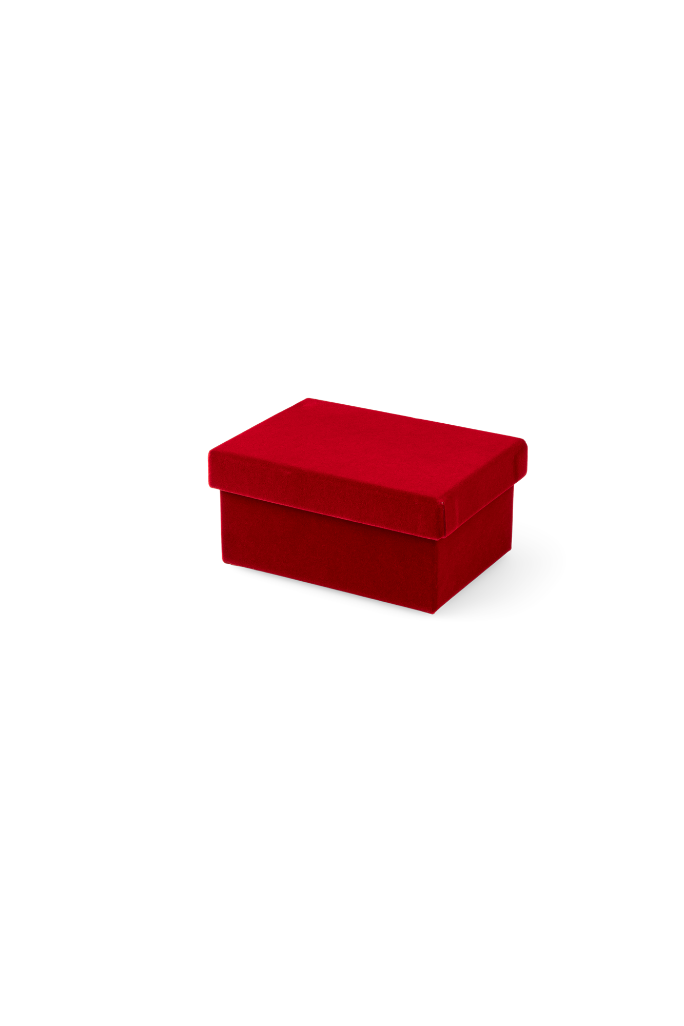 Æske i velour | Papir. 15 x 11 x 7 cm.  | Red