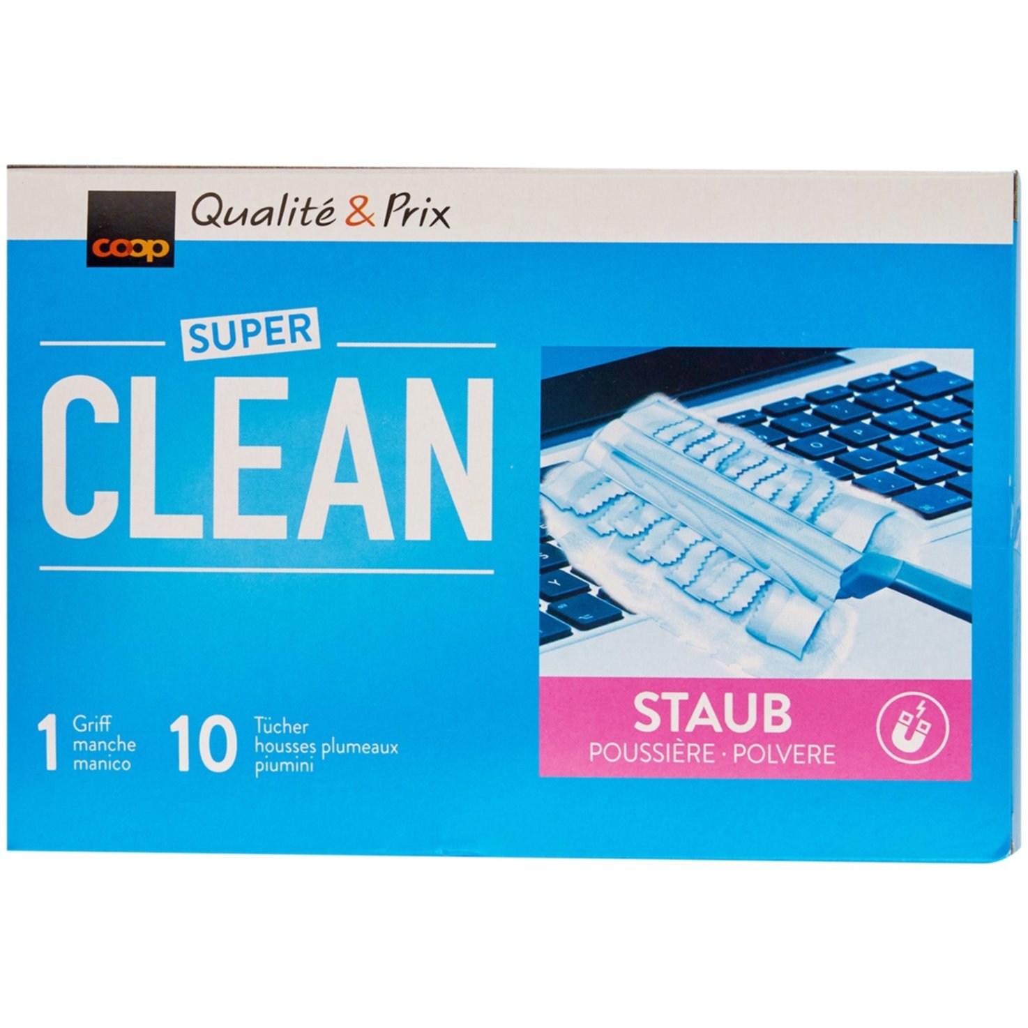 Super Clean Staubfänger Griff 10 Tücher