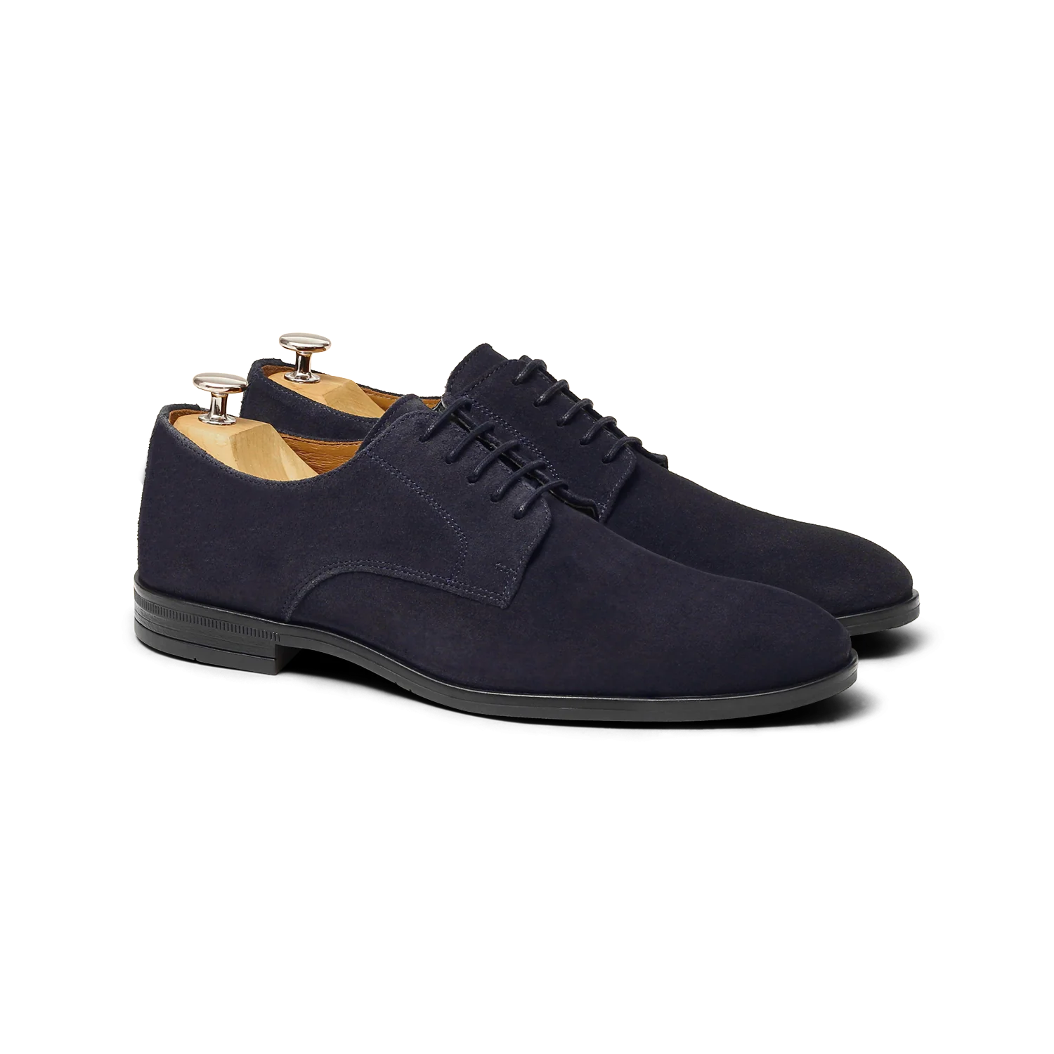 Larry-Derby en cuir velours marine