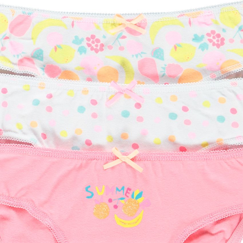 Lot de 3 culottes imprimées pour fille - Blanc