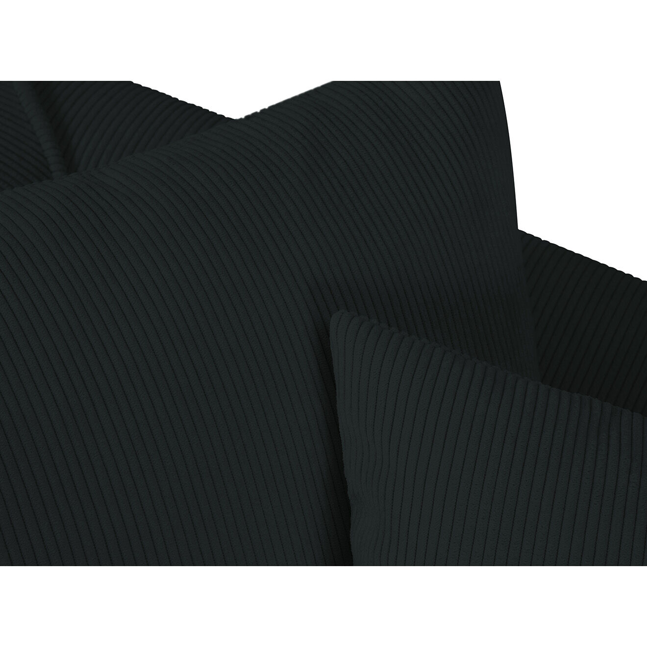 Mazzini Sofas Canapé d'angle Droit Quince Velours côtelé 4 Places noir - 221x171x80 cm
