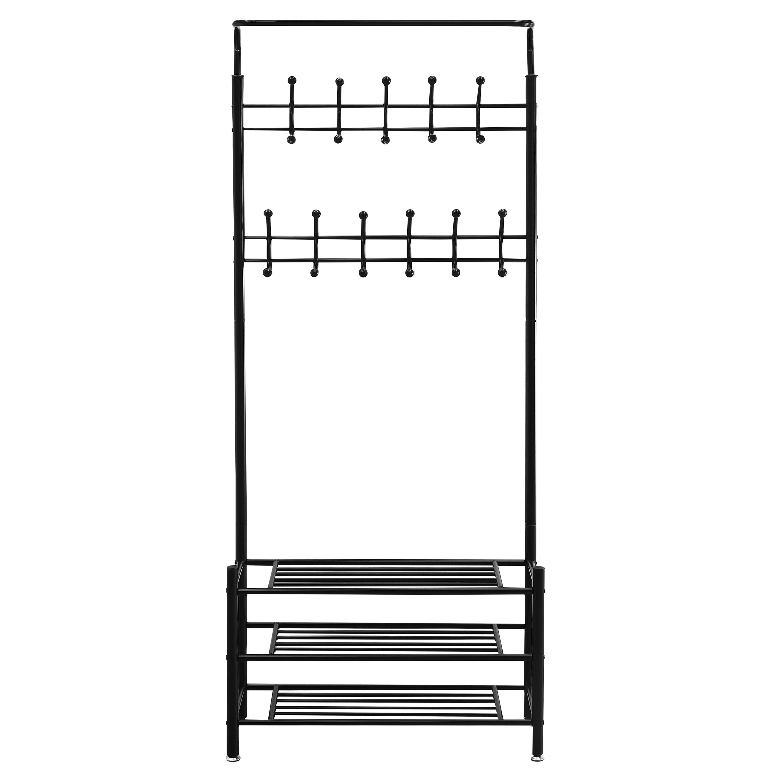 Garderobe Schuhregal 80 x 186 cm schwarz