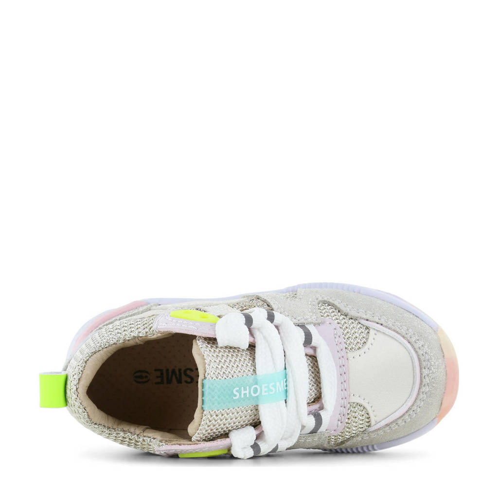 Shoesme chunky leren sneakers beige/goud
