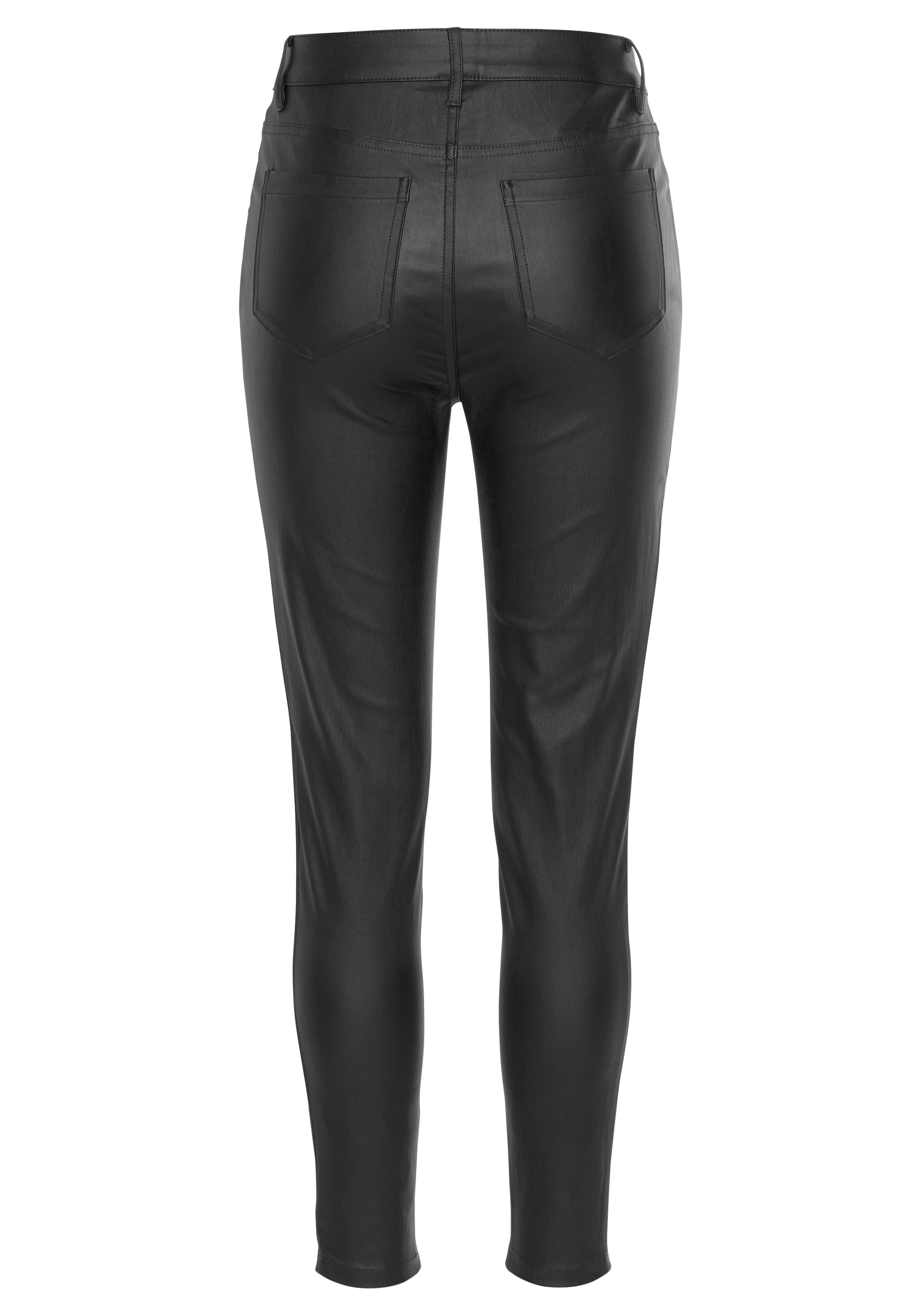 LASCANA Lederimitathose  mit sichtbarer Knopfleiste, enge Kunstlederhose, casual-chic