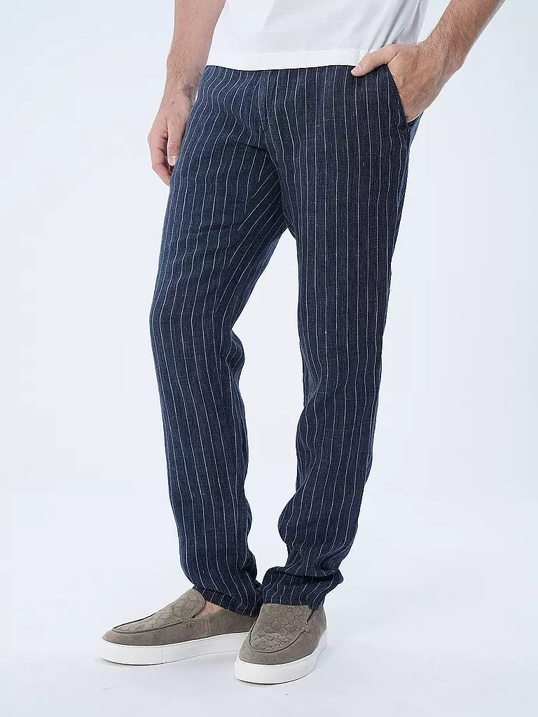 BRAX Leinenhose FABIO dunkelblau