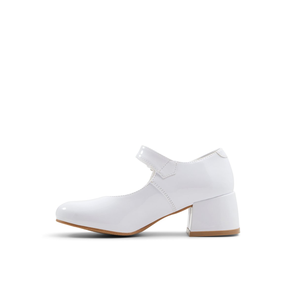 RACHEL-Francine-jg-Mary Jane Ballerine - Talon bloc - Blanc