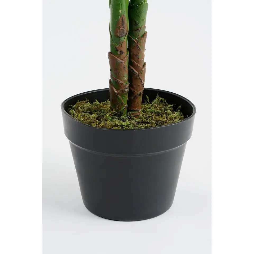 Bellatio Design Kunstplant Philodendron - groen - 100 cm - zwarte pot
