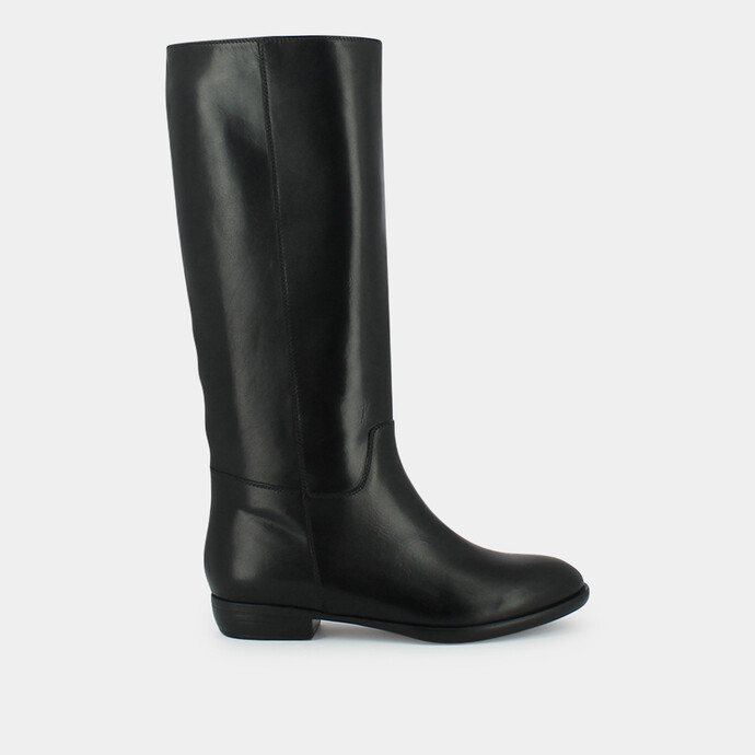 Bottes plates  en cuir noir
