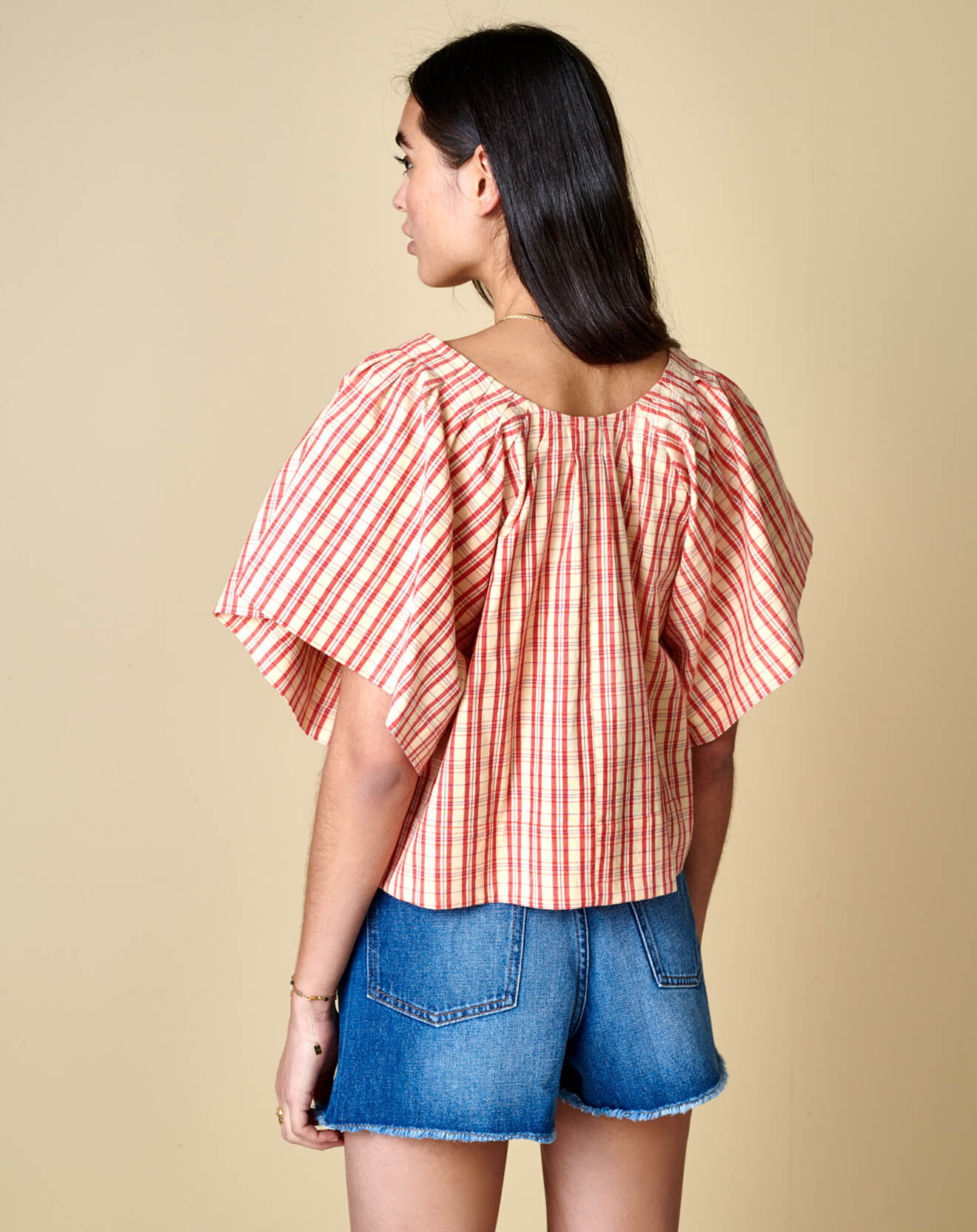 Bellerose Blouse Diata à carreaux  rouge/jaune