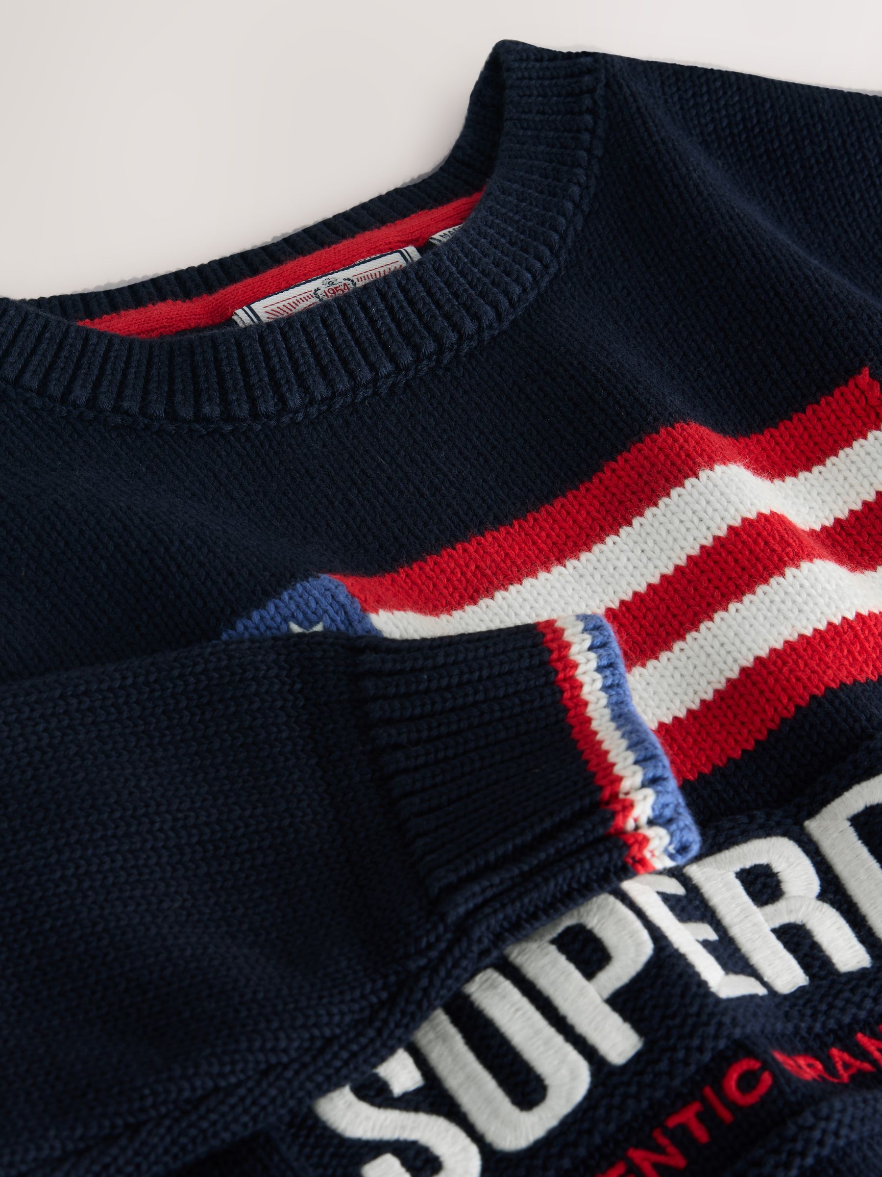 Marineblauw - Superdry gebreide trui