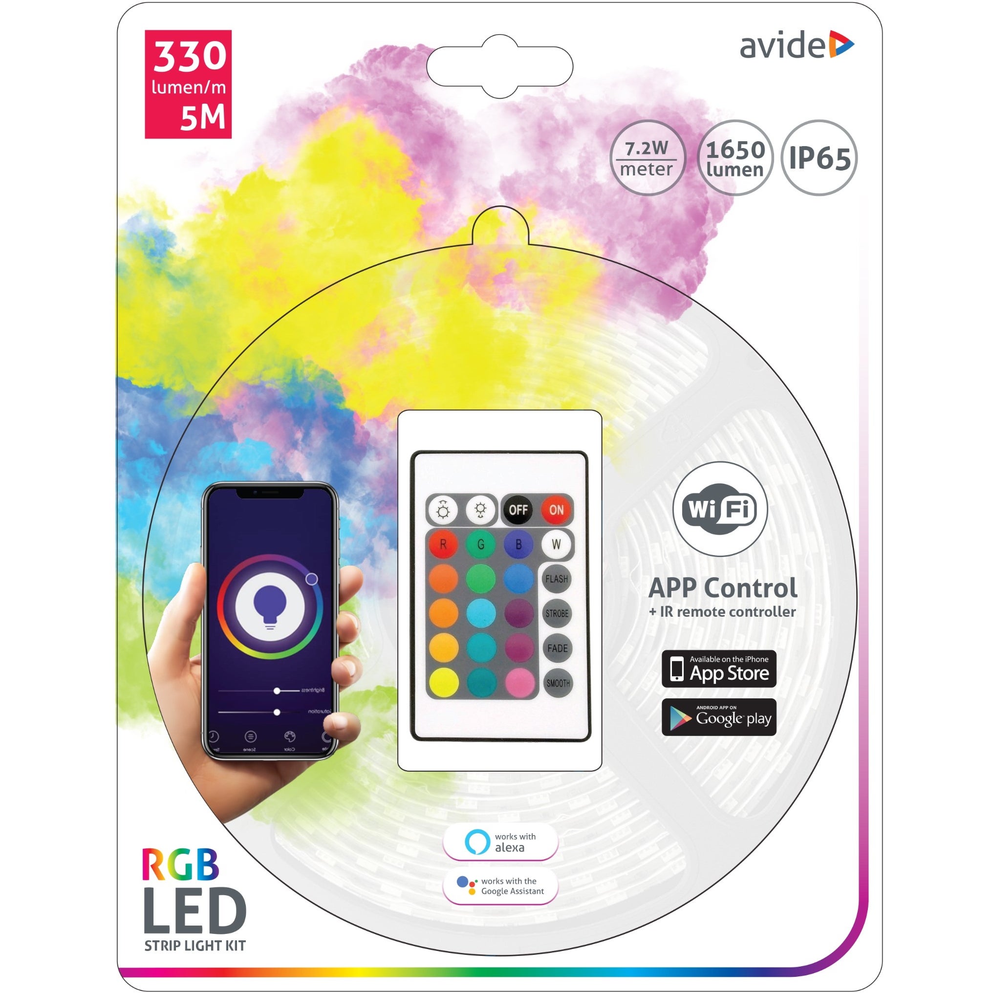 Avide LED Strip 12V 7.2W RGB IP65 5 m