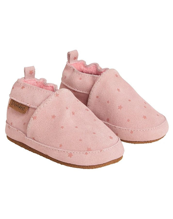 Veloursleder-Krabbelschuhe UNI in altrosa