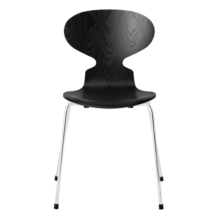 Fritz Hansen - Die Ameise Stuhl, Esche schwarz gefärbt / verchromt (4 Beine)