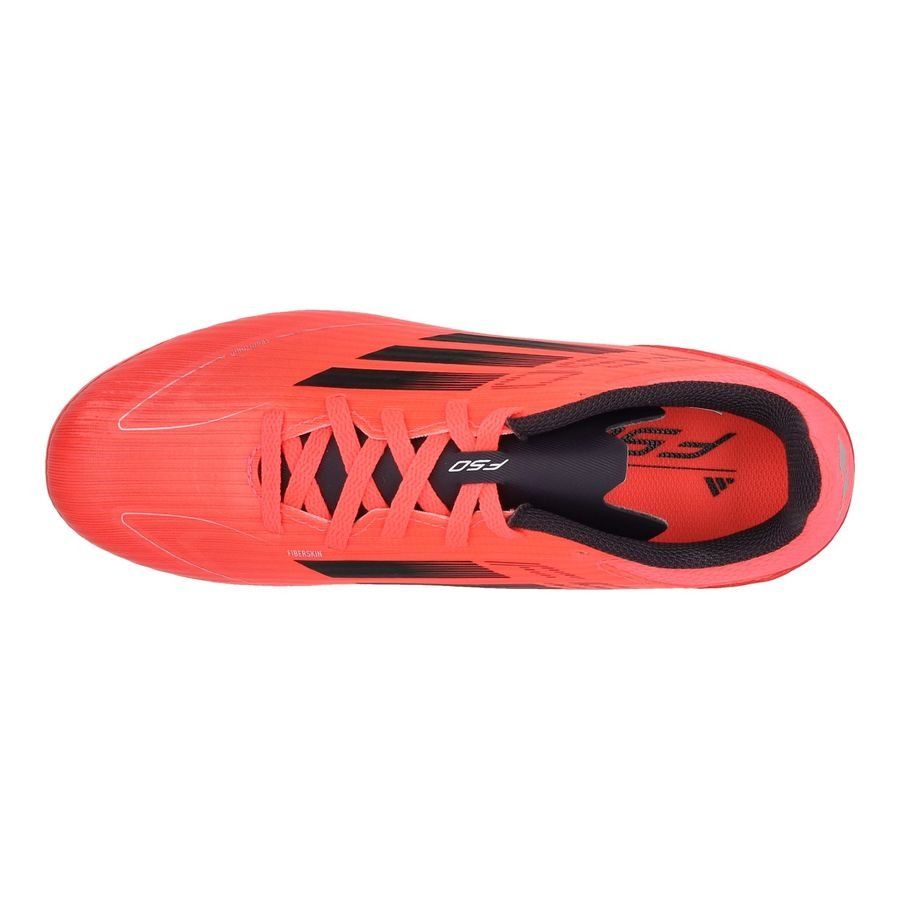 adidas F50 League FG/AG Vivid Horizon - Turbo/Aurora Black/Argenté Enfant