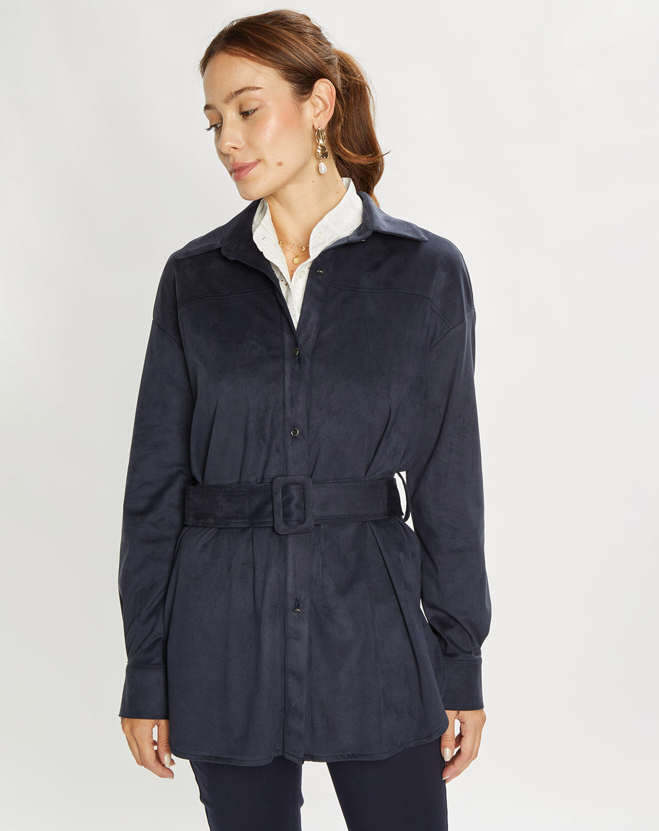 Lauren Vidal Veste en Suédine Lou indigo