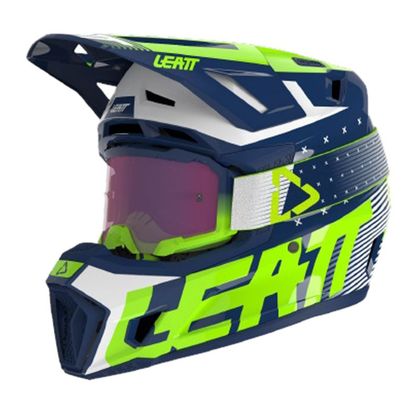 Casque cross Leatt 7.5 V23 avec masque 4.5 Iriz 2024 - Bleu