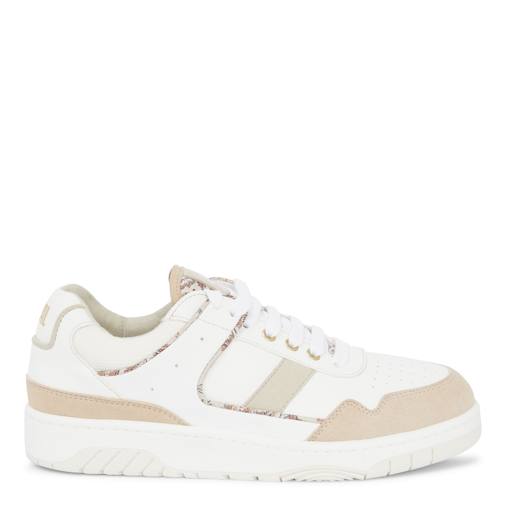 VEGAN FLORAL - Baskets basses en cuir| Beige