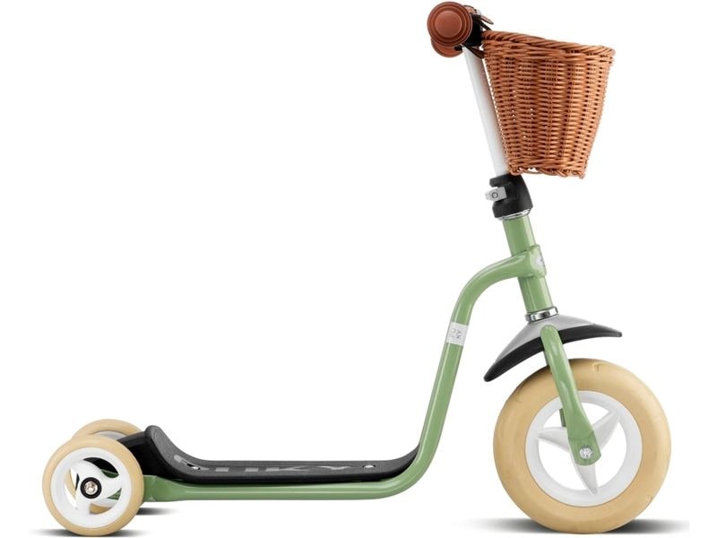 PUKY Scooter R1 Classic mit EVA-Bereifung retro green Dreirad-Scooter für Kinder mit Lenkerkorb