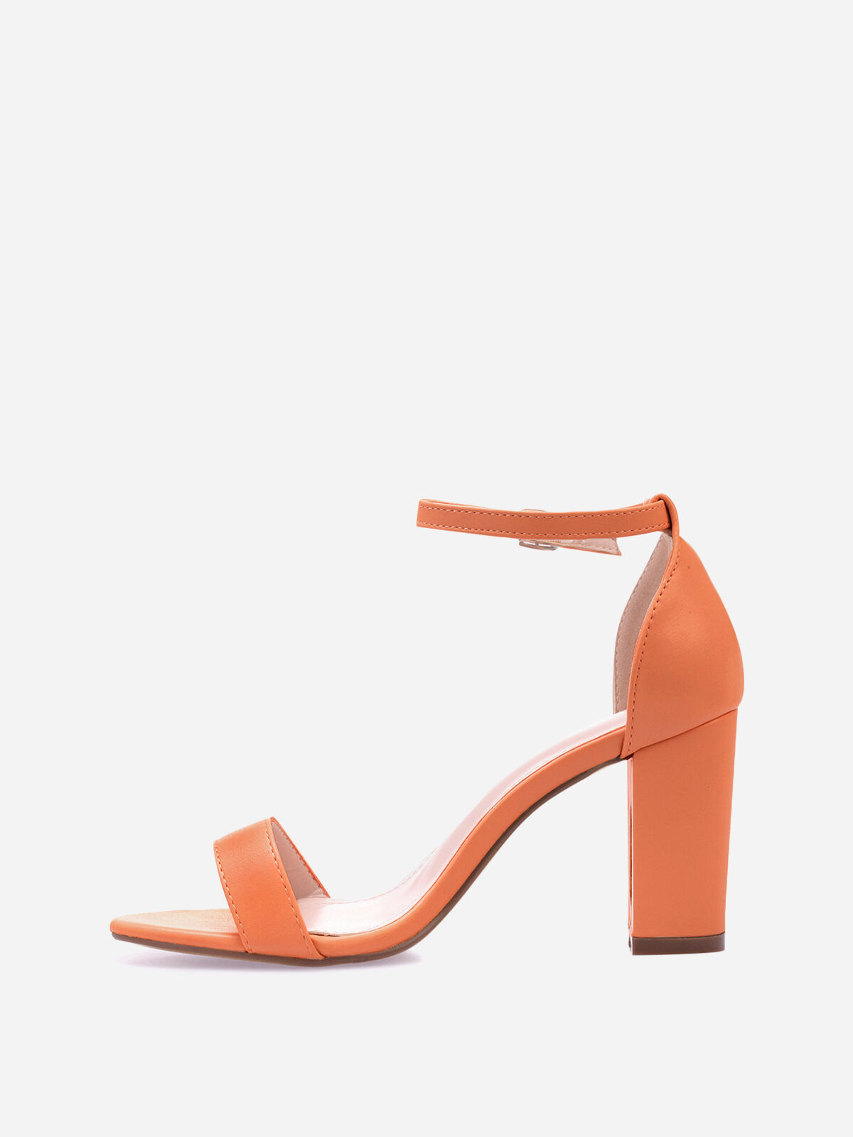 Sandales à bride et talon carrés- orange