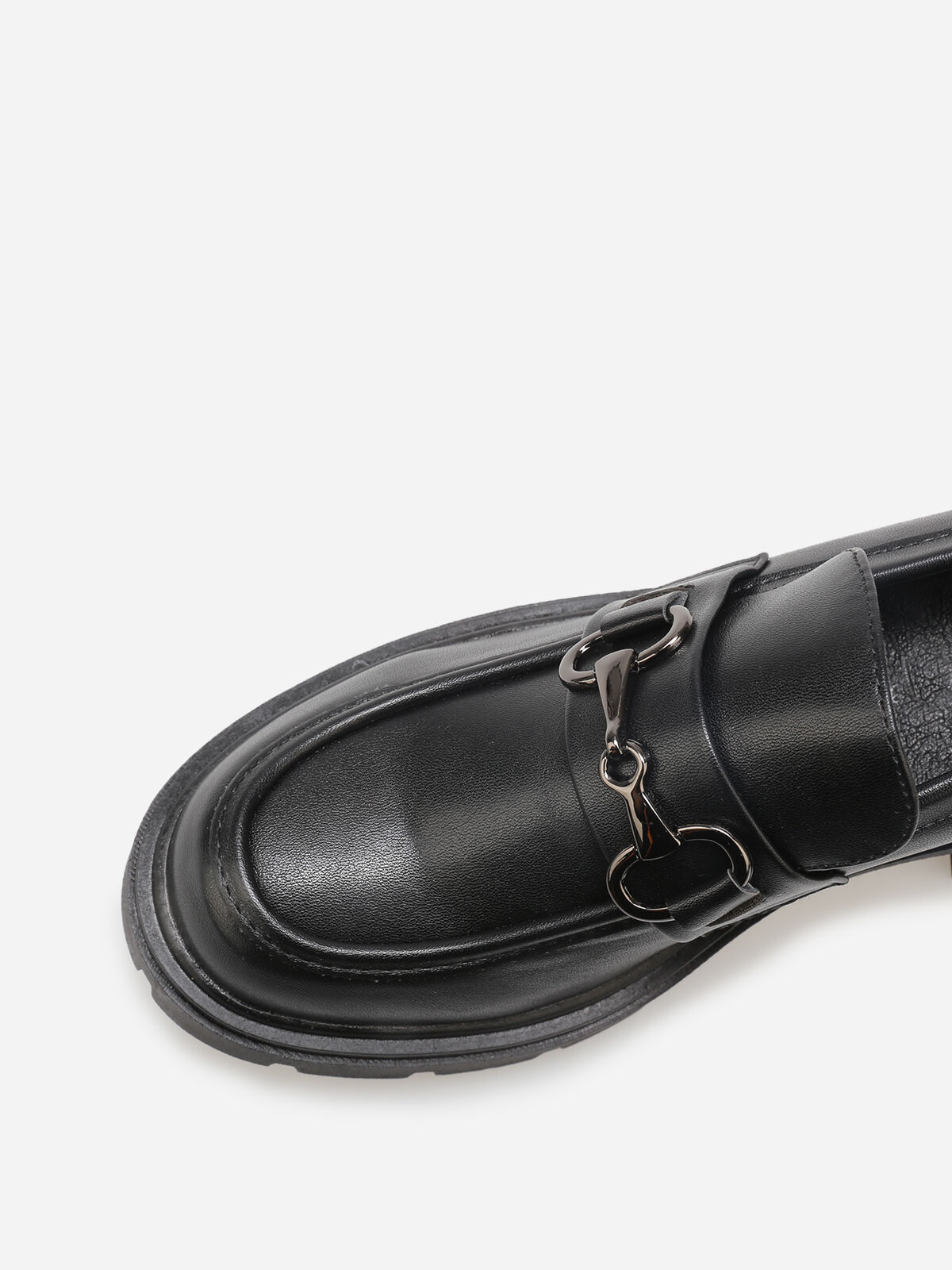Mocassins à talon et semelle crantés- Noir