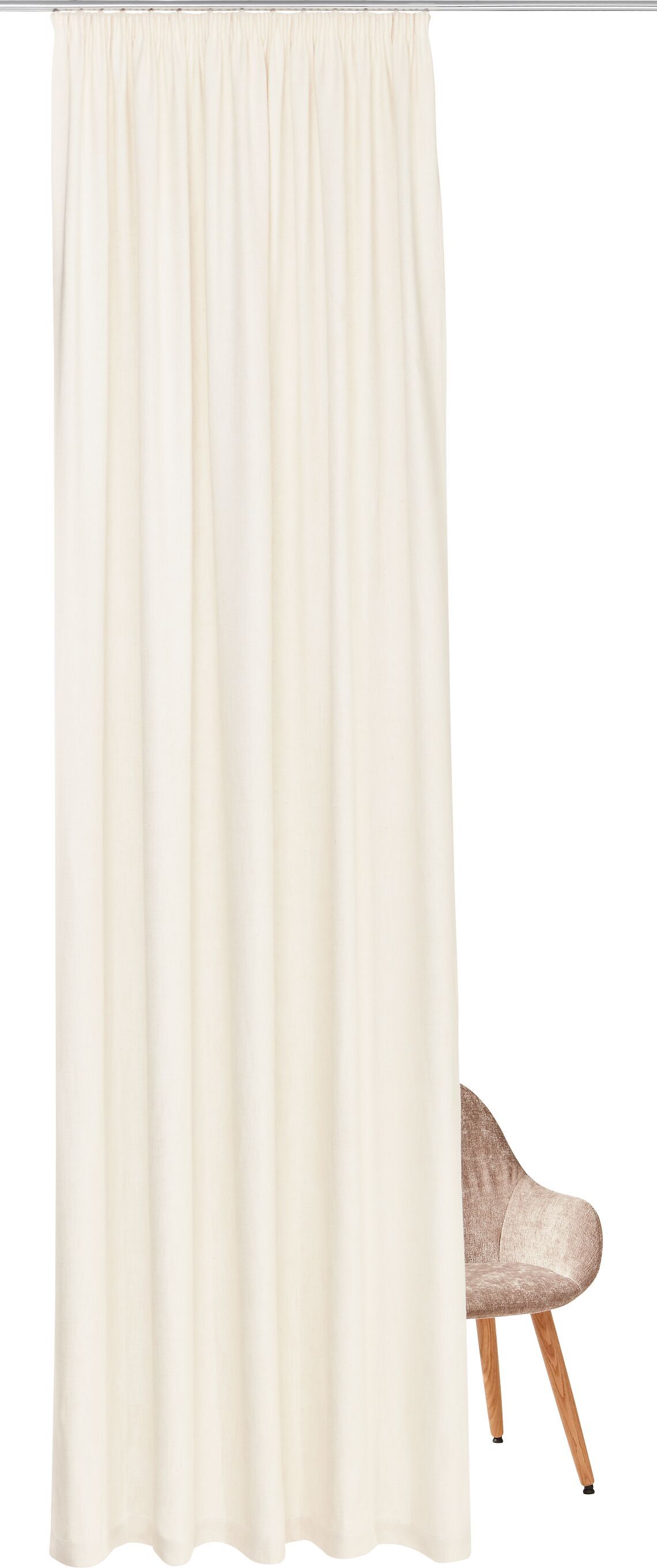 MAYA Fertigvorhang blickdicht - Weiss / B: 150.0 cm x H: 270.0 cm