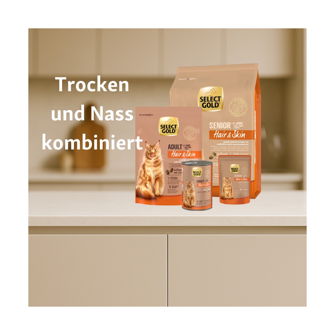 SELECT GOLD Hair+Skin Adult Lachs und Geflügel 300 g