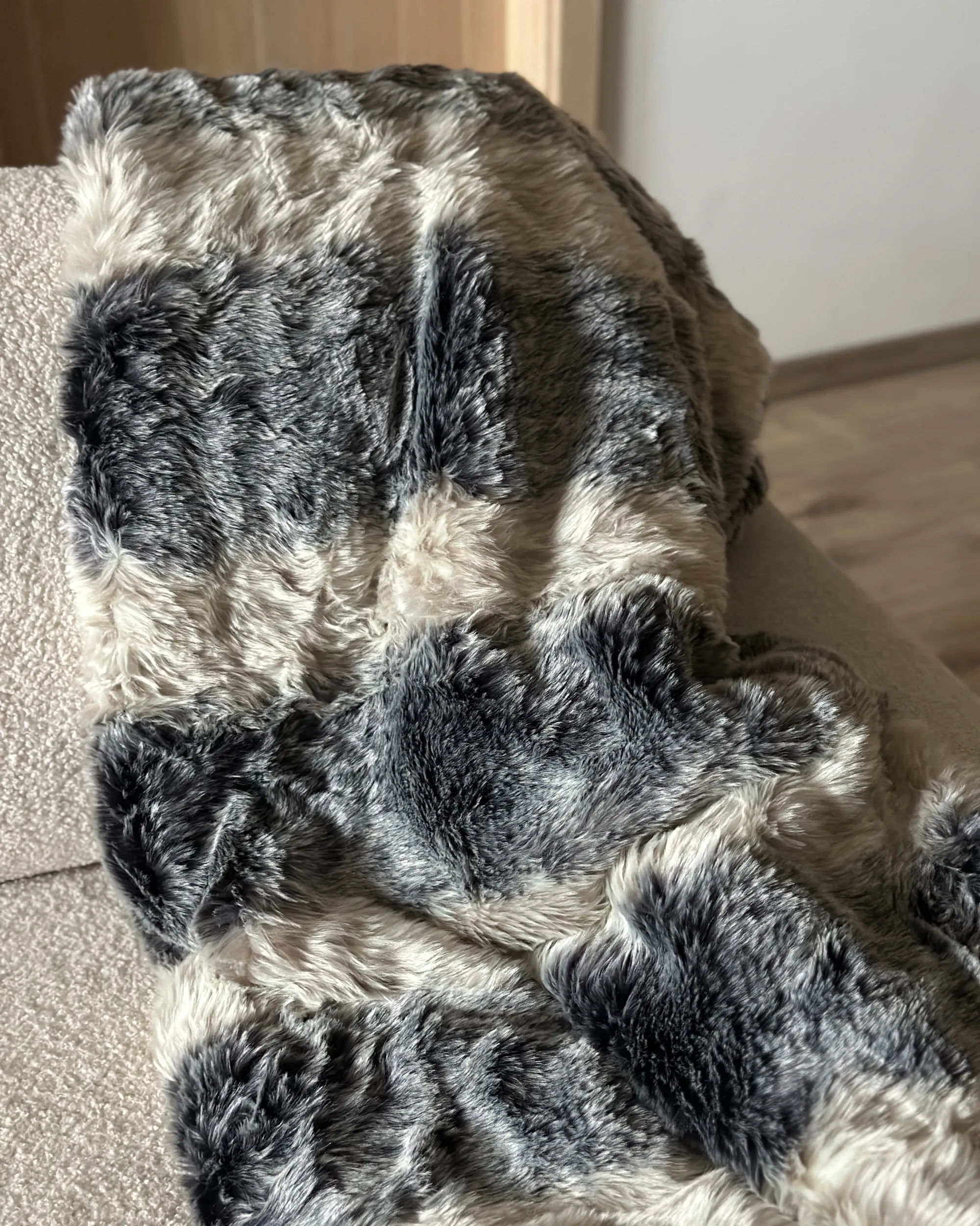 Plaid TAZA Stof 180 x 220 cm Grijs