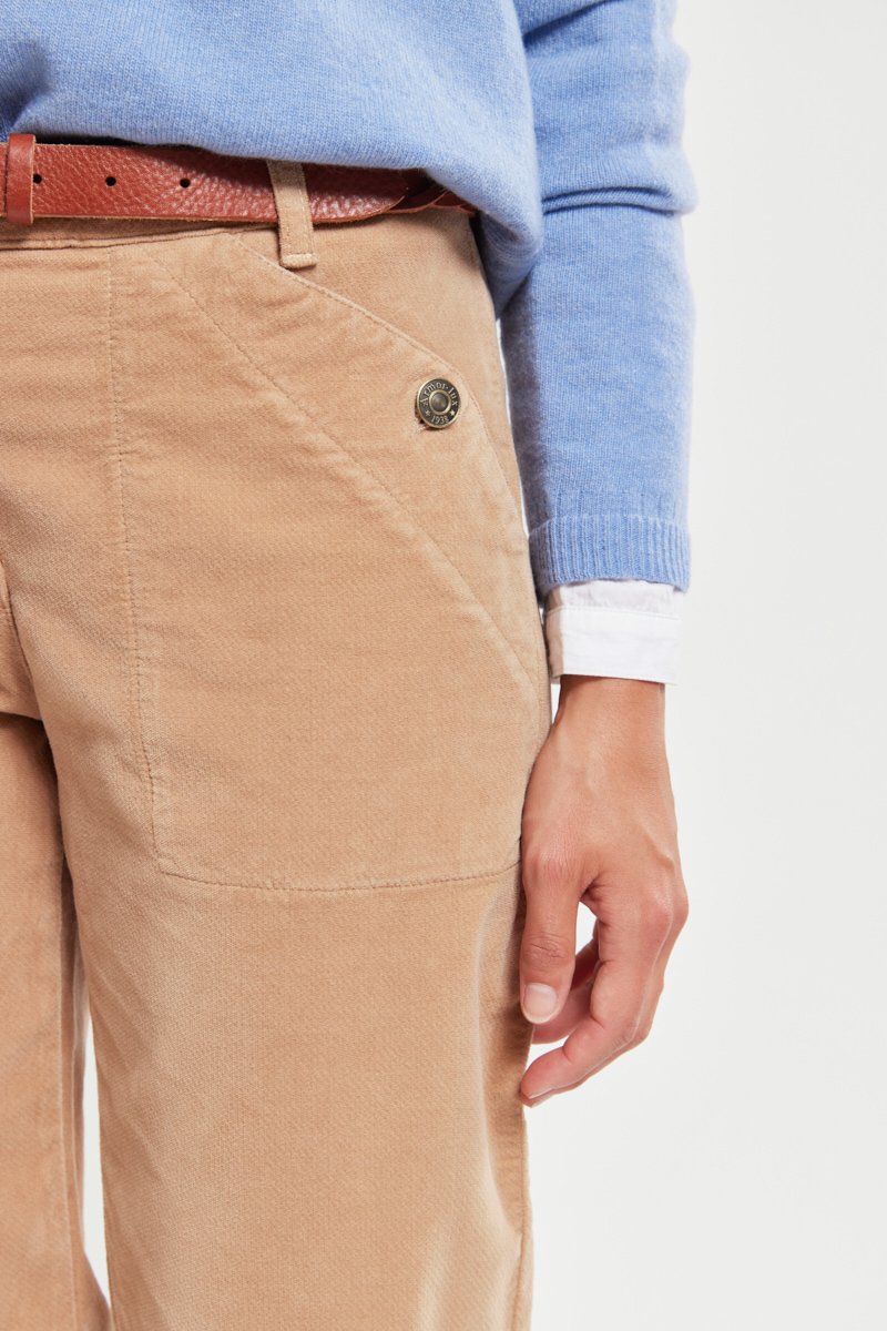 Pantalon coupe droite - velours