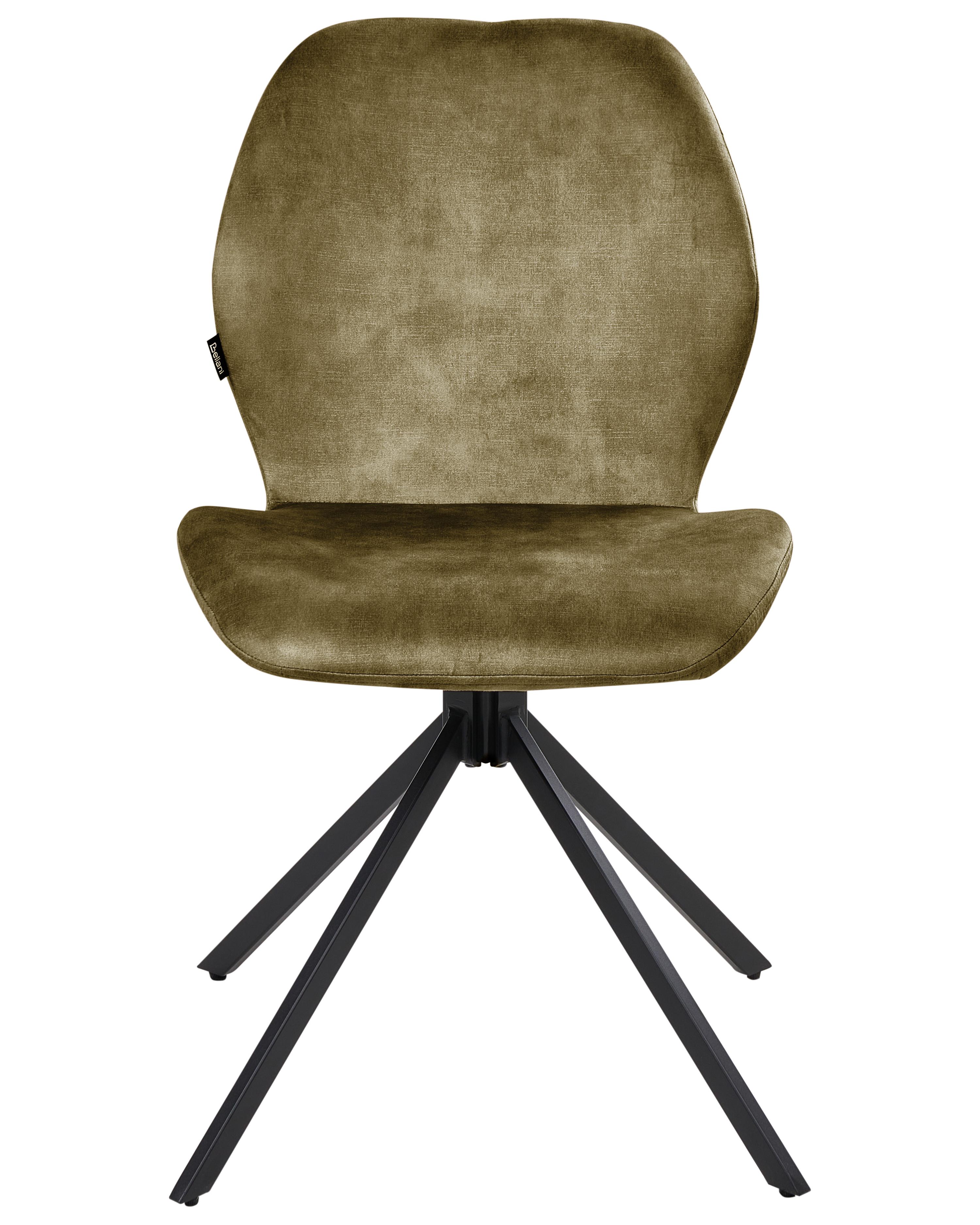 Set van 4 eetkamerstoelen draaibaar MORRISON Fluweel Groen