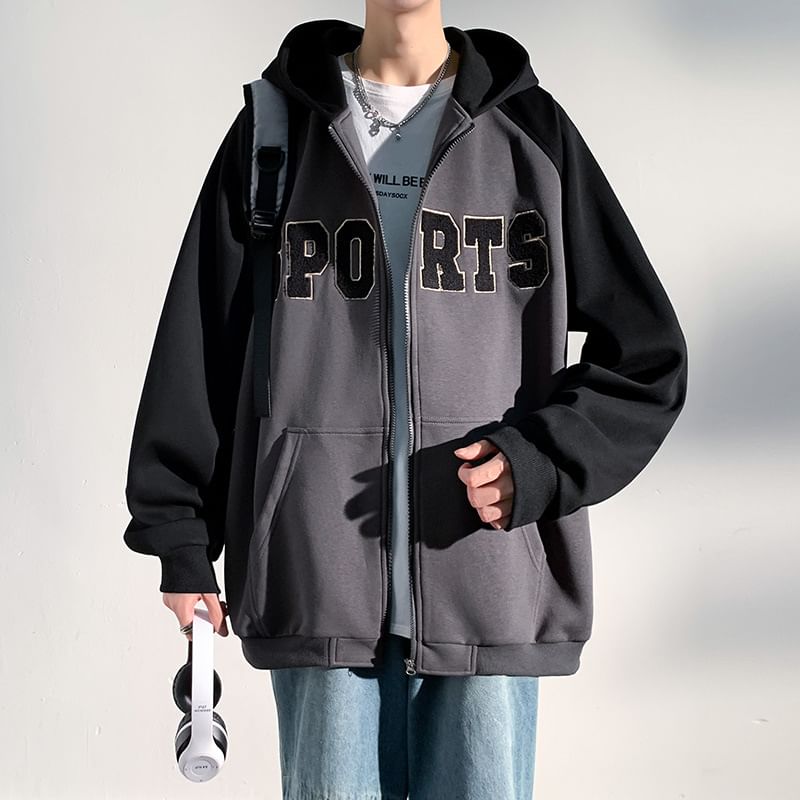 Dandyluxe - Oversized hoodie met geborduurde letters en rits