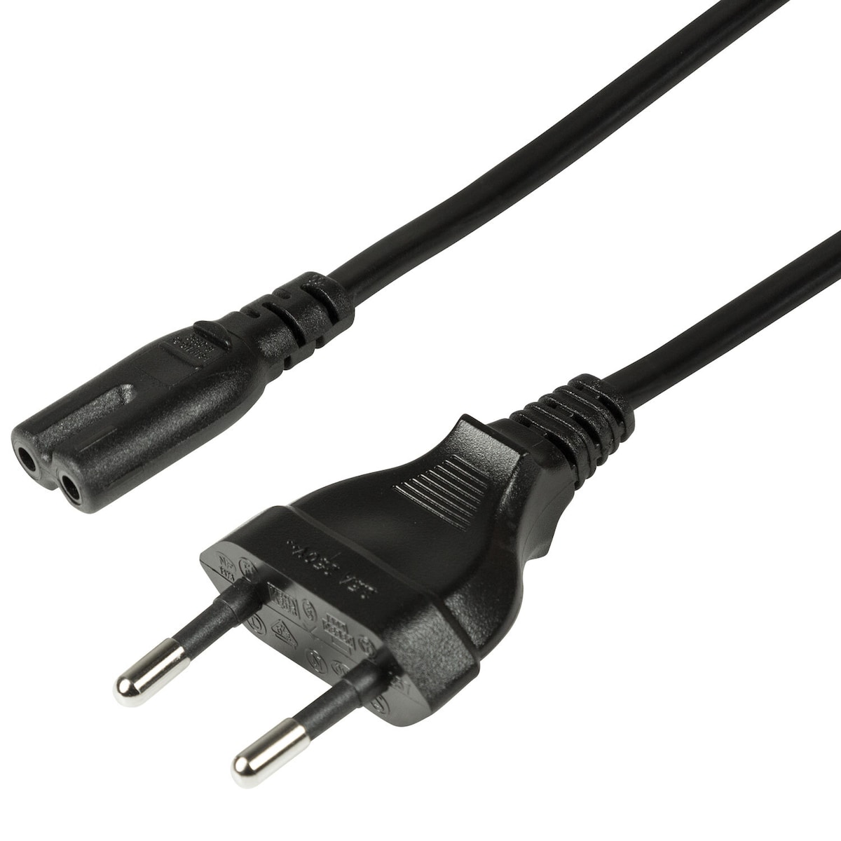 Enhetskabel Euro - C7 Svart 3m