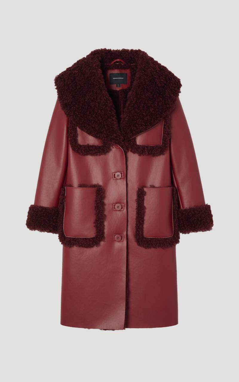 KarenMillen Manteau Mi-Long avec Détails de Poches en synthétique