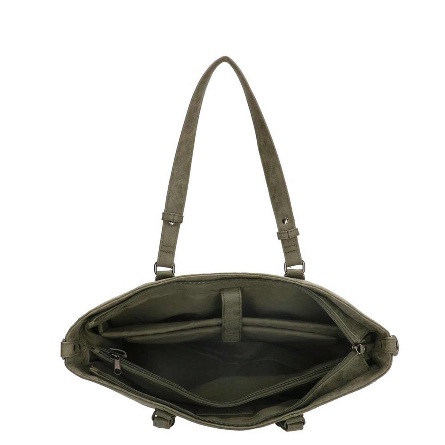 Enrico Benetti Kate 15'' Laptop Shoulderbag olijfgroen